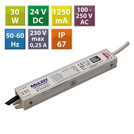 ML-732.059.45.1 Napájecí zdroj 30 W, DC24V/1,25A, IP67, hliníkové provedení 1