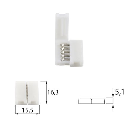 ML-112.001.21.6 Spojka RGBW LED pásků šíře 12 mm, 5 pinů 2