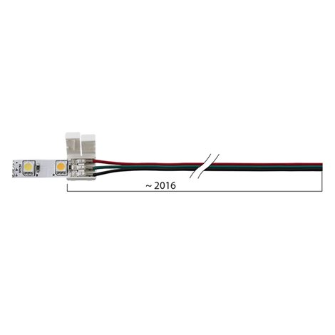 ML-112.004.21.4 Připojovací konektor double white LED pásků šíře 10 mm, 3 piny, délka 2 metry, 20AWG 2