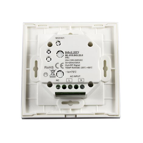 ML-910.843.22.0 RF nástěnný ovladač - RGBW, 1 zóna, AC napájení 2