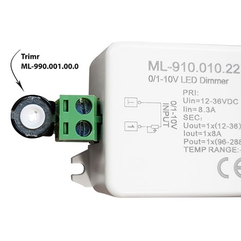 ML-910.010.22.0 Stmívač pro řízení jasu potenciometrem, 0/1-10V, 1 kanál 8A 2