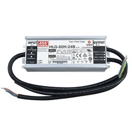 ML-732.213.58.1 Napájecí zdroj Mean Well HLG-60H-24B, 60 W, DC24V/2,5A, IP67, kovové provedení