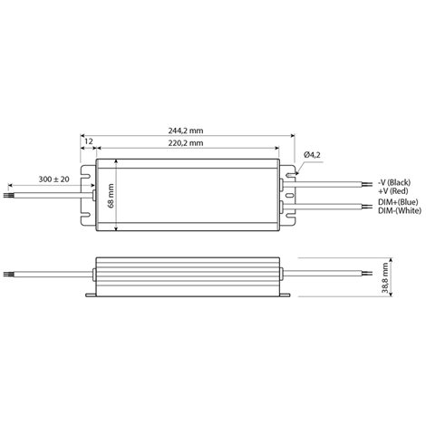 ML-732.219.58.1 Napájecí zdroj Mean Well HLG-240H-24B, 240 W, DC24V/10A, IP67, kovové provedení 2