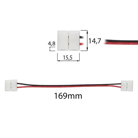 ML-112.002.21.1 Flexibilní spojka jednobarevných LED pásků šíře 8 mm, 2 piny 2