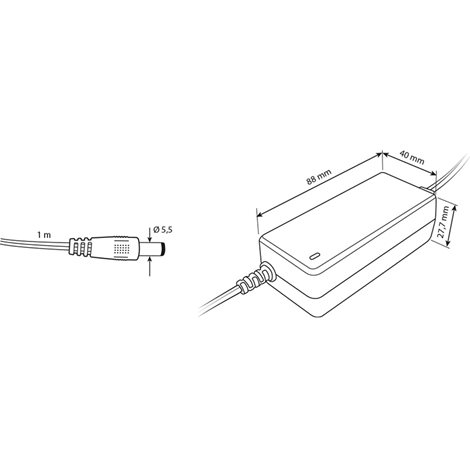 ML-732.063.11.0 Napájecí adaptér 24W, DC12V/2A, IP20, černý plast, s vidlicí 3