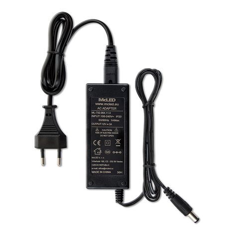 ML-732.064.11.0 Napájecí adaptér 36W, DC12V/3A, IP20, černý plast, s vidlicí 2