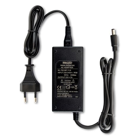 ML-732.067.11.0 Napájecí adaptér 84W, DC12V/7A, IP20, černý plast, s vidlicí 2