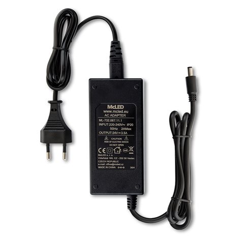 ML-732.067.11.1 Napájecí adaptér 84W, DC24V/3,5A, IP20, černý plast, s vidlicí 2