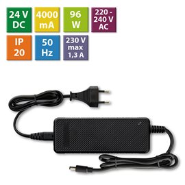 ML-732.068.11.1 Napájecí adaptér 96W, DC24V/4A, IP20, černý plast, s vidlicí
