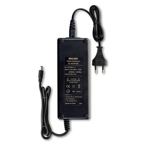 ML-732.069.11.1 Napájecí adaptér 120W, DC24V/5A, IP20, černý plast, s vidlicí 2