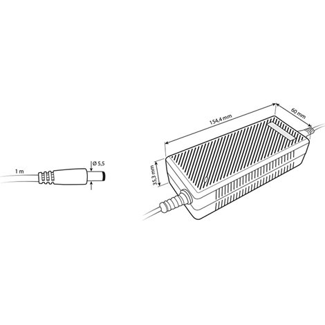 ML-732.068.11.0 Napájecí adaptér 96W, DC12V/8A, IP20, černý plast, s vidlicí 3