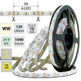 ML-126.359.60.0 LED pásek SMD2835 WW, 120LED/m, 14W/m, 1040lm/m, IP54, DC 24V, 10mm, 5m