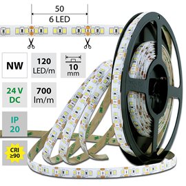 ML-126.823.60.7 LED pásek SMD2835 NW, 120LED/m, 7W/m, 700lm/m, IP20, DC 24V, 10mm, 10m
