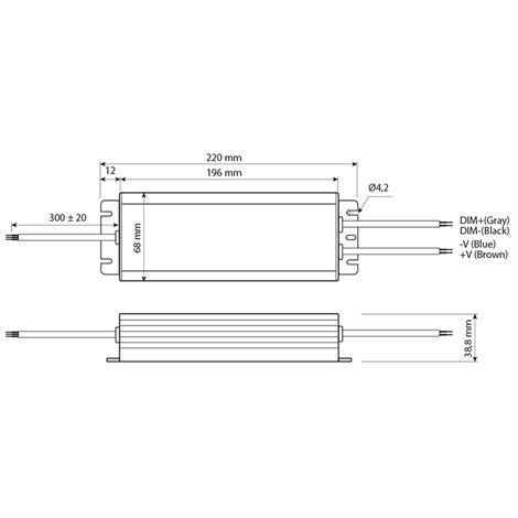 ML-732.215.58.1 Napájecí zdroj Mean Well HLG-100H-24B, 100 W, DC24V/4A, IP67, kovové provedení 2