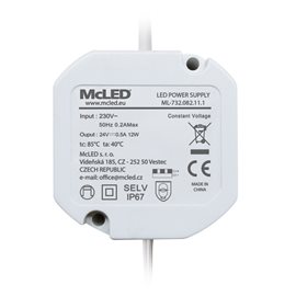 ML-732.082.11.1 Napájecí zdroj 12W, DC24V/0,5A, IP67, do elektroinstalační krabice