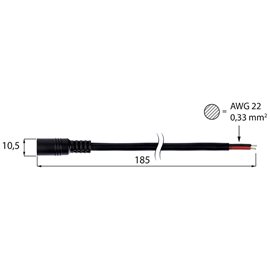 ML-112.006.21.0 Napájecí konektor - zásuvka, volný konec