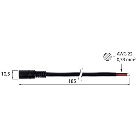 ML-112.006.21.0 Napájecí konektor - zásuvka, volný konec