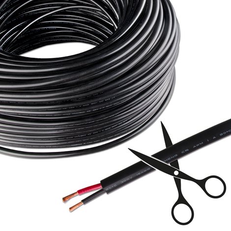 ML-733.018.21.0 2-žilový kabel 2x1,5mm2, černý plášť, červená/černá