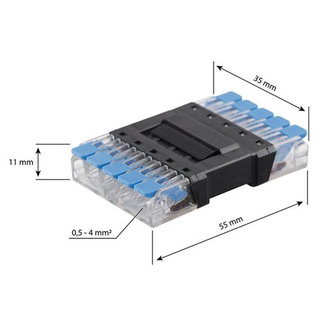 ML-112.226.72.0 Konektor s páčkou, vidlice + zásuvka, IP20, 5-pól,max. 250V/16A, pro průřez 0,5-4mm2 2