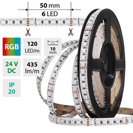 ML-128.003.90.0 LED pásek SMD4040 RGB, 120LED/m, 14W/m, DC 24V, 435lm/m, IP20, 10mm, 5m
