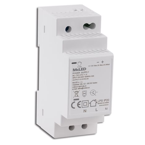 ML-732.078.11.0 Napájecí zdroj 24W, DC12V/2A, IP20, na DIN lištu 1