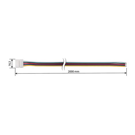 ML-112.004.21.6 Připojovací konektor RGBW LED pásků šíře 12 mm, 5 pinů, délka 2 metry, 20AWG 2