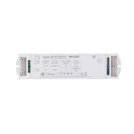 ML-941.002.22.0 Napájecí zdroj 50W, DC12V/4,16A, IP20, řízení DALI a tlačítko 1