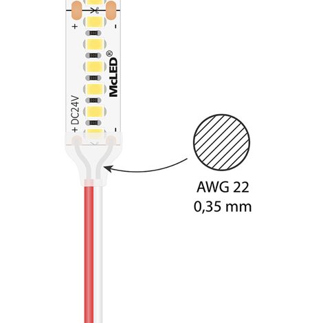 ML-733.024.90.0 2-žilový plochý silikonový kabel AWG22/0,35 mm2, červená/bílá