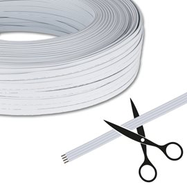 ML-733.038.37.0 4-žilový plochý PVC kabel AWG 20/0,52 mm2, (1,8-7,2mm), bílý
