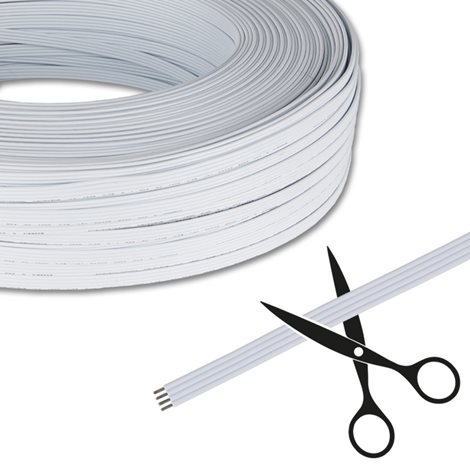 ML-733.038.37.0 4-žilový plochý PVC kabel AWG 20/0,52 mm2, (1,8-7,2mm), bílý