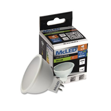 ML-312.159.87.0 LED žárovka GU5.3, 12VAC/DC, 4,6W, 4000K, CRI80, vyz. úhel 100°, ? use 360° 400lm 3