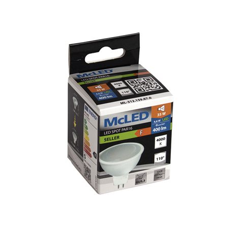 ML-312.159.87.0 LED žárovka GU5.3, 12VAC/DC, 4,6W, 4000K, CRI80, vyz. úhel 100°, ? use 360° 400lm 4