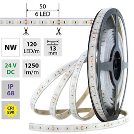 ML-126.817.60.0 LED pásek SMD2835 NW, 120LED/m, 14W/m, 1250lm/m, IP68, DC 24V, 13mm, 5m