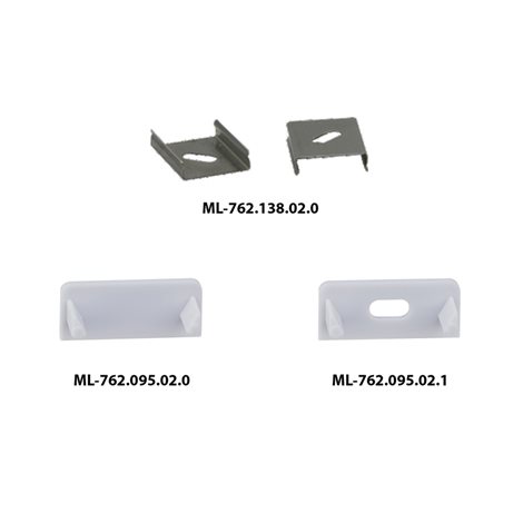 ML-761.095.02.1 Přisazený hliníkový profil PE, 19x8mm, vč. mléčného difuzoru, 1m 2