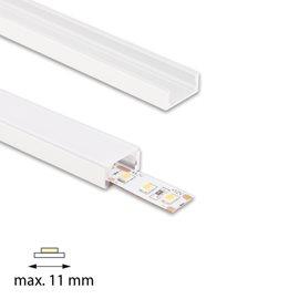 ML-761.312.74.2 Přisazený hliníkový profil PG2 bílý 16x8mm, včetně mléčného difuzoru, 2m