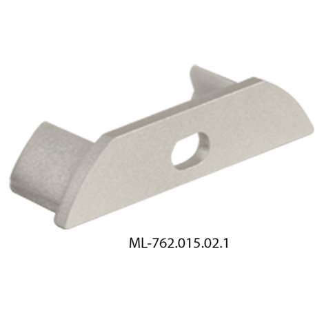 ML-762.015.02.1 Koncovka s otvorem pro PX, stříbrná barva, 1 ks