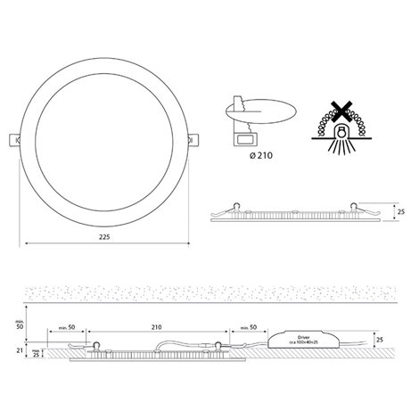ML-412.016.33.0 LED podhledové svítidlo Toro R21, 21W, 2700K, bílá barva svítidla 10