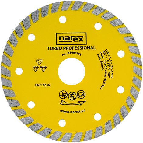 DIA 115 TP - Diamantový dělicí kotouč pro stavební materiály TURBO PROFESSIONAL