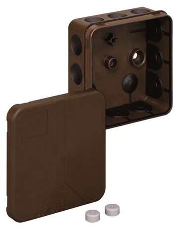 2K-12-L/br Spojovací krabice hnědá IP55 85x85x37mm