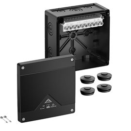 Abox PRO 100-102/SW NEW Krabice na om. se svorkovnicí 1x5x10mm2 IP66/IP67/IP69 černá 152x152x85mm