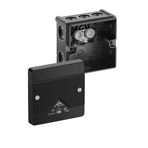 Abox 025-L/SW NEW Krabice na om. prázdná IP66 černá 87x87x52mm 2