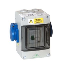 AK 002s Zásuvková kombinace 2x230V z boku IP44  jističochránič 16A B není UV odolná