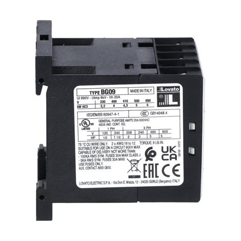 11BG0910A230 3P MINIstykač BG09.10A 230V 50-60Hz 3