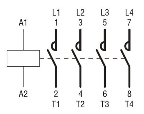 11BGP09T4D048 4P MINIstykač 20A AC1 DC zadní pájecí svorky 3