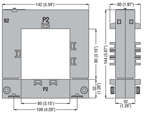 DM2TA1000 Klešťový MTP 1000/5A, vstup 80x80mm, 10VA/tř.1 (5VA/tř.0,5) 4