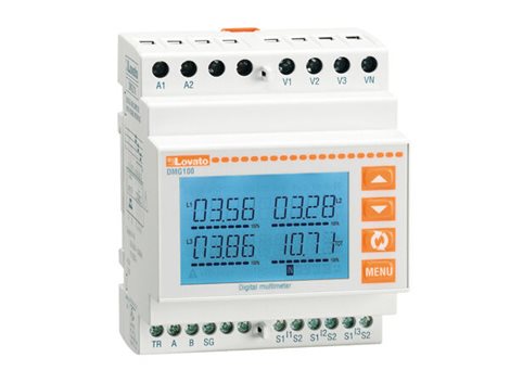 DMG110 Kompaktní digi. multimetr pro montáž DIN (4moduly) s LCD displejem + RS485 komunika