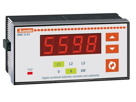DMK15R1 Třífázový digitální voltmetr, ampérmetr a wattmetr, progr.reléový výstup 1