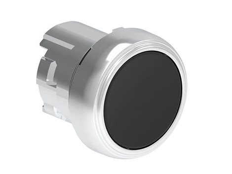 LPSB102 Tlačítko s návratem, kovové, Ø22mm, lícující, černé