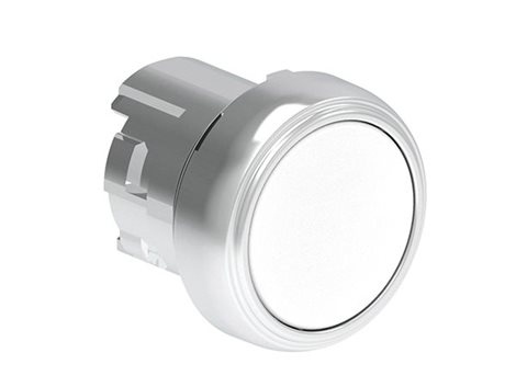 LPSB108 Tlačítko s návratem, kovové, Ø22mm, lícující, bílé