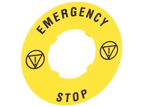 LPXAU115 štítek EMERGENCY/STOP